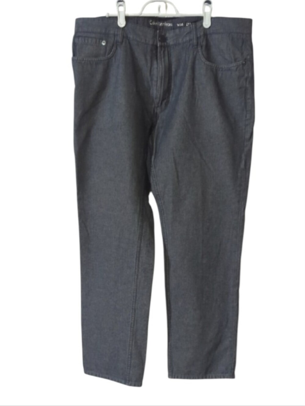 Calvin Klein Men’s Gray Straight-Leg Twill Pants | Size 38x32